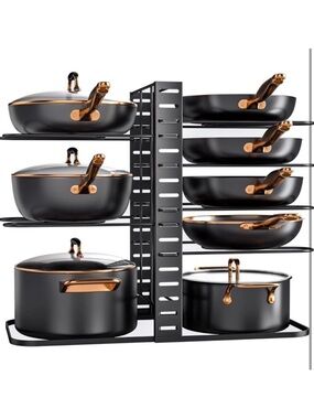 MUDEELA Pots and Pans Organizer Rack under Cabinet